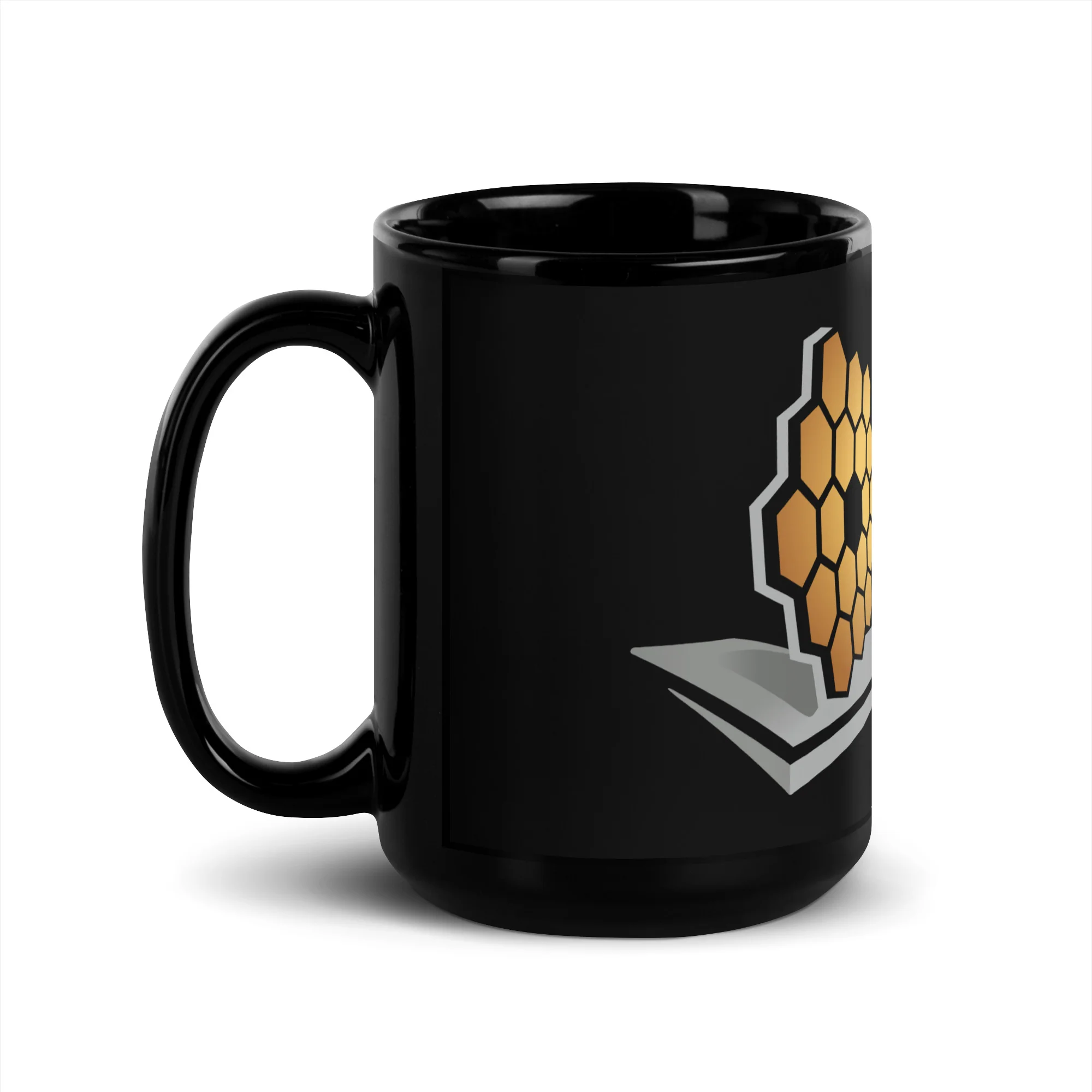 James Webb Black Glossy Mug - Image 4