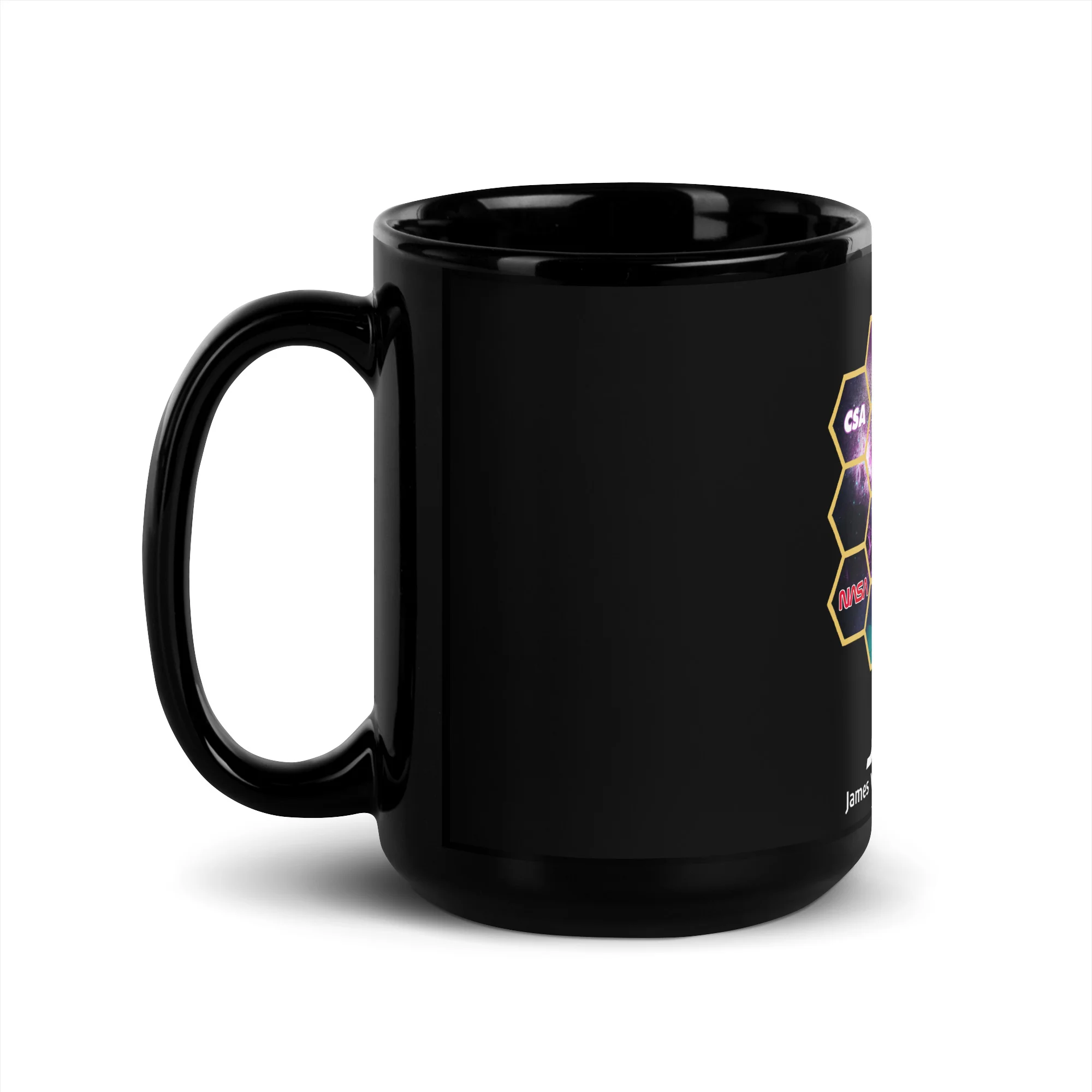 James Webb Space Telescope Black Glossy Mug - Image 4