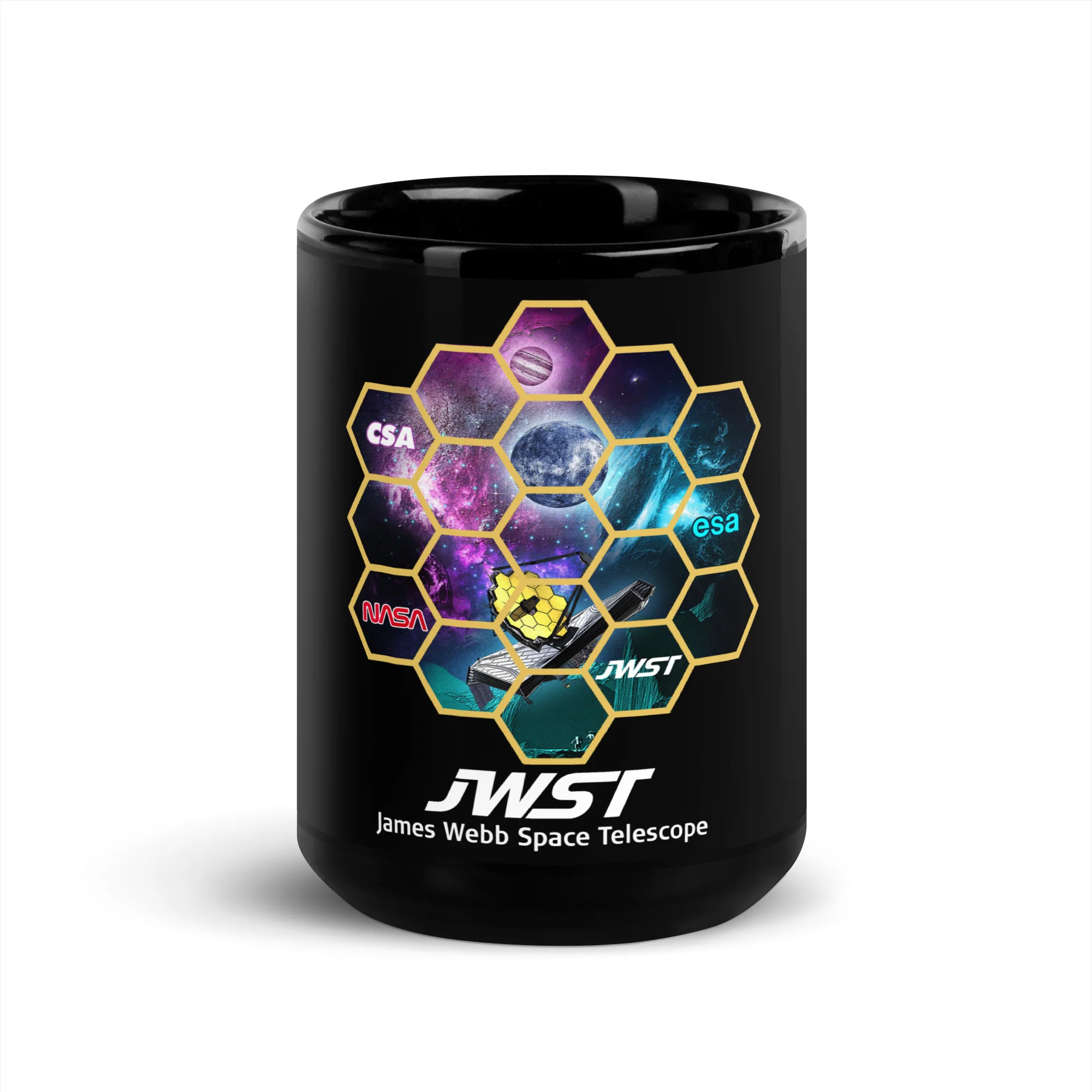 James Webb Space Telescope Black Glossy Mug - Image 6