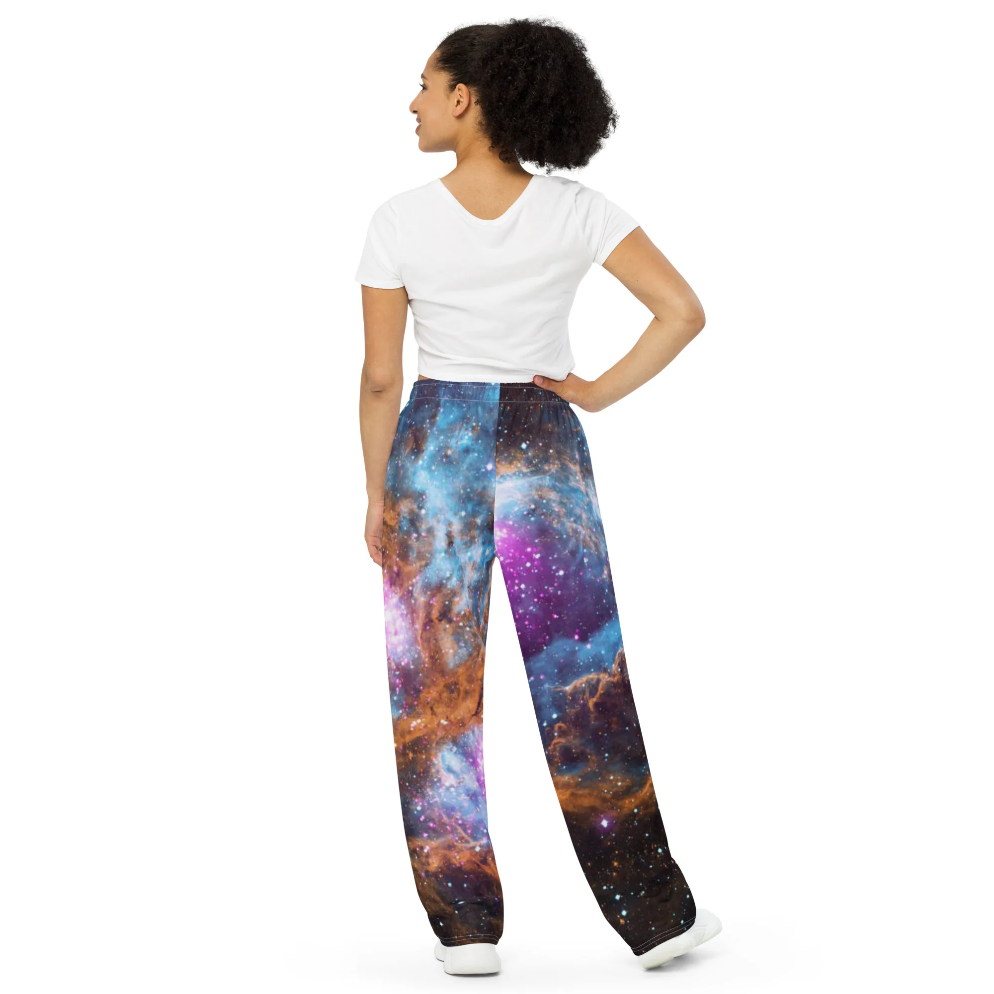 NASA Cosmic ‘Winter’ Wonderland  All-over print unisex wide-leg pants - Image 3
