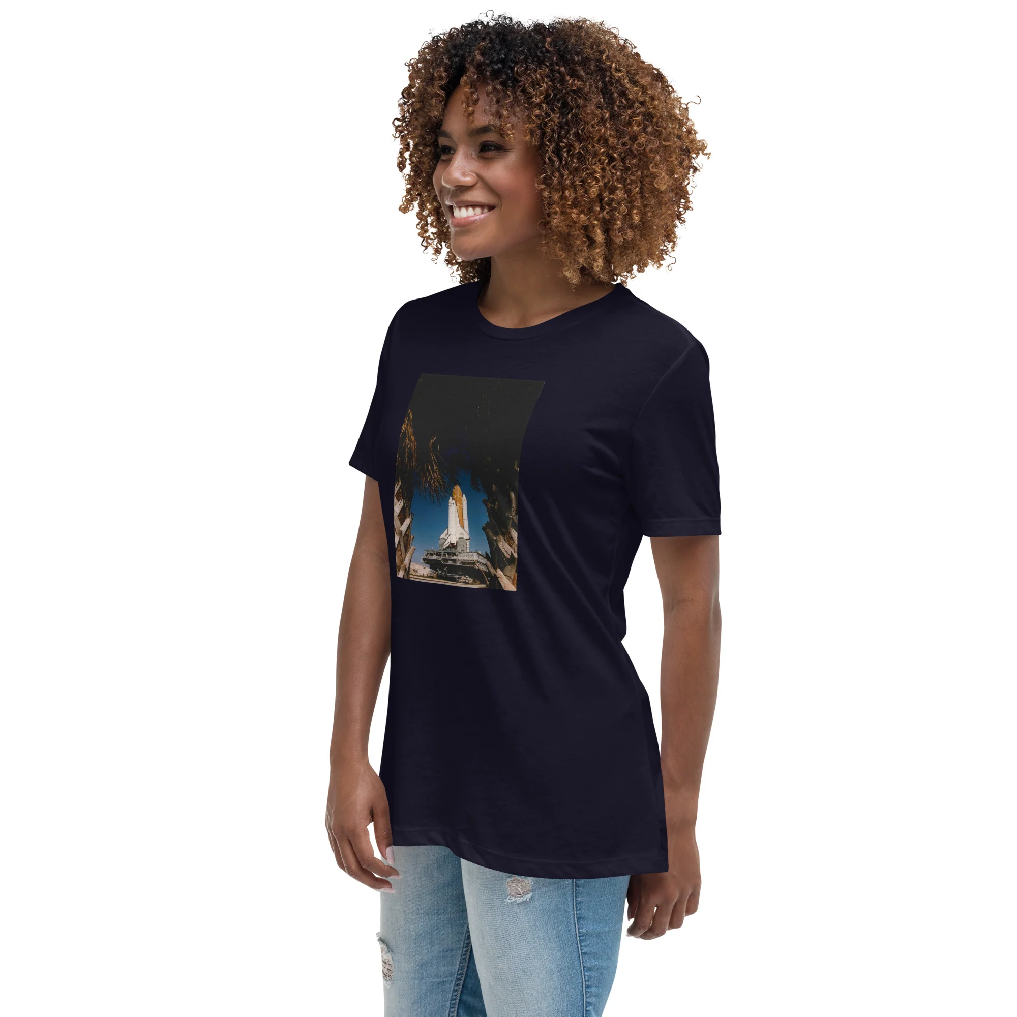 NASA Space Shuttle Discovery Custom Women's Relaxed T-Shirt - Image 2