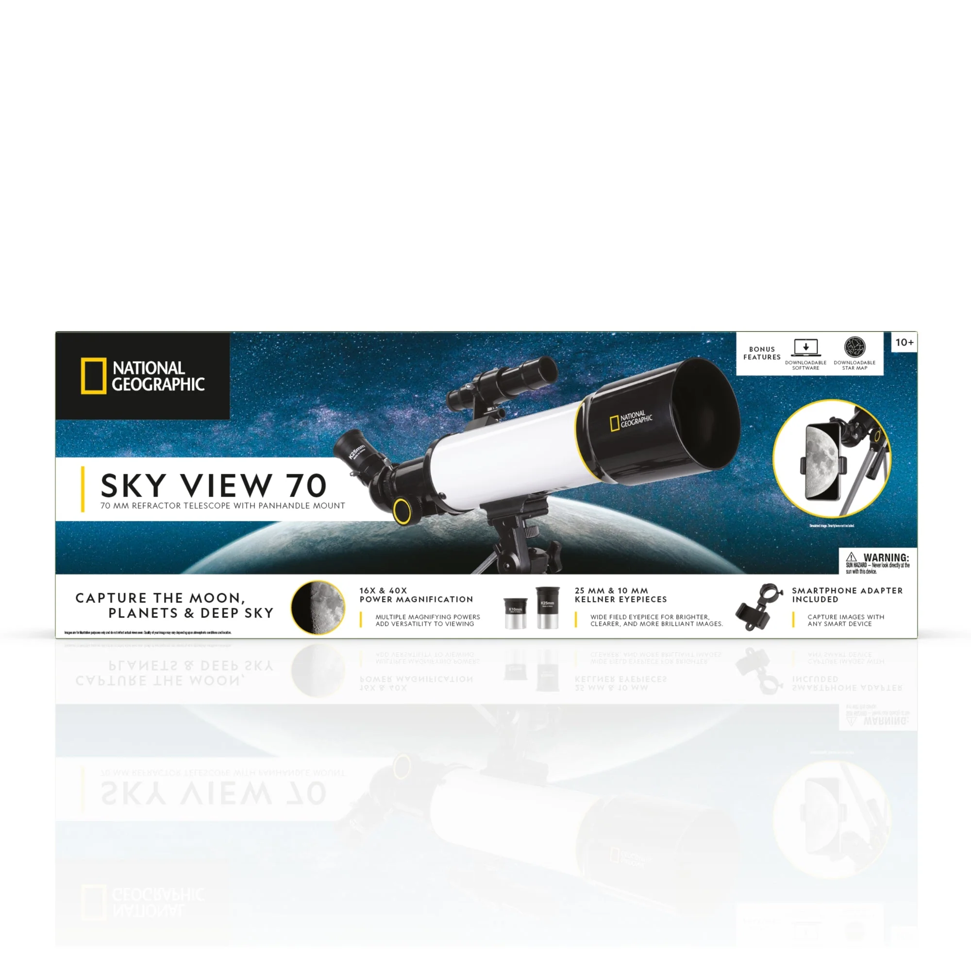 National Geographic SKY VIEW 70 - 70mm Refractor Telescope with Panhandle Mount - 80-00370 - Image 10