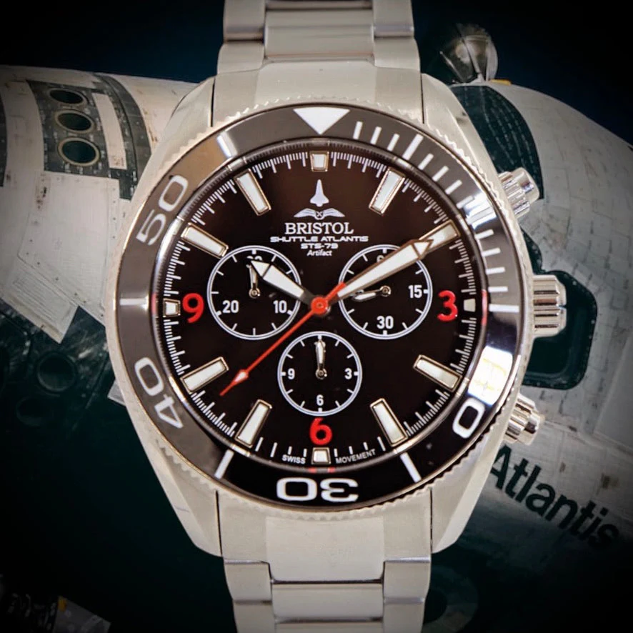Space Shuttle Atlantis Tribute Watch - Stainless Steel, Black Dial - Image 5